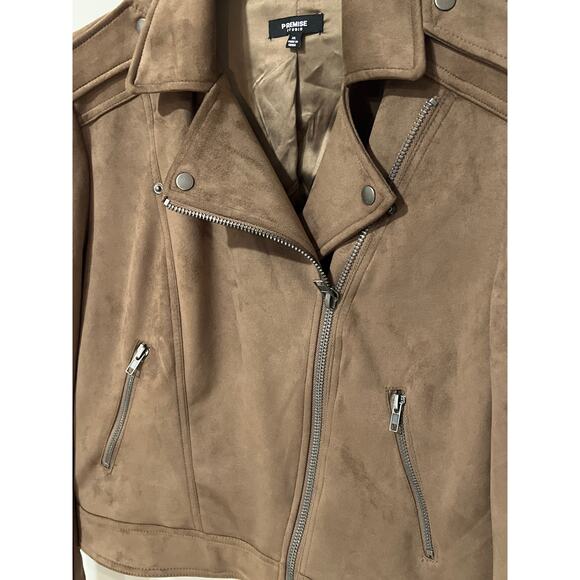 Premise Studio, Brown Faux‎ Leather/ Suede Moto Jacket, Size XL, 1160C - Picture 2 of 5